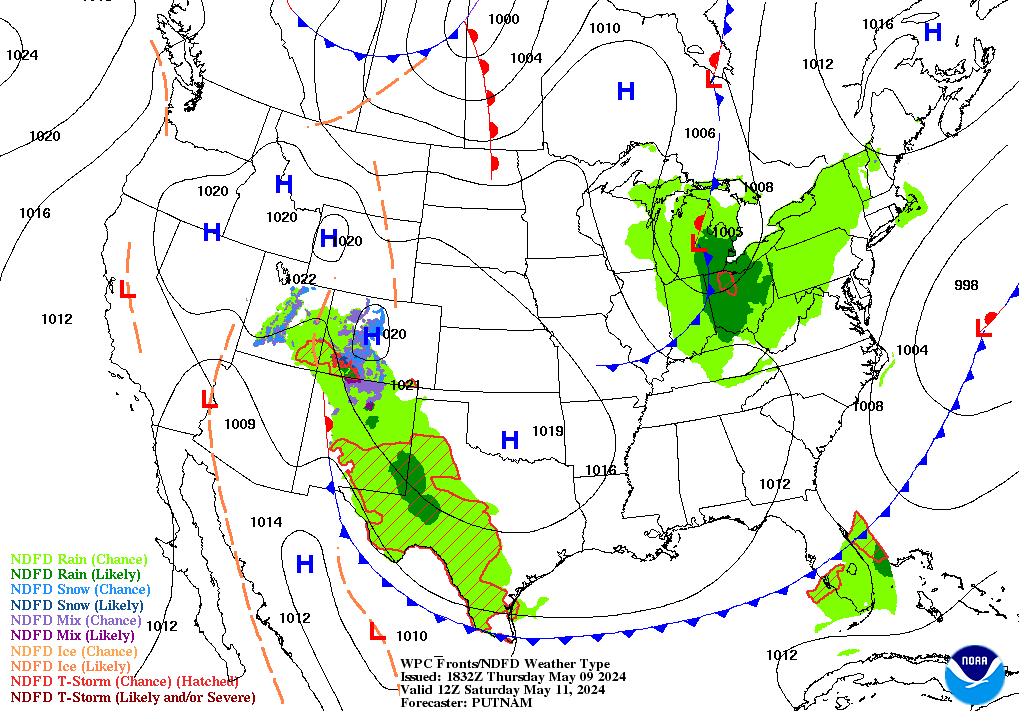 Forecast of Fronts/Pressure and Weather valid Fri 06Z