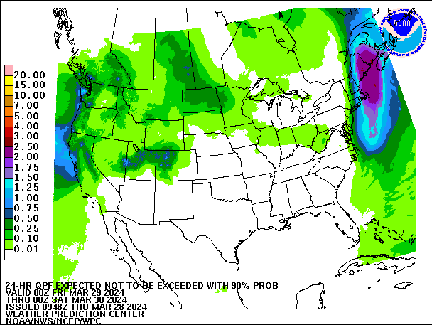 24-Hour 90th
                     Percentile QPF valid 00Z March 30, 2024