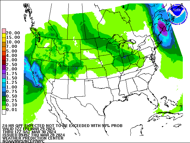 24-Hour 90th
                     Percentile QPF valid 12Z March 30, 2024