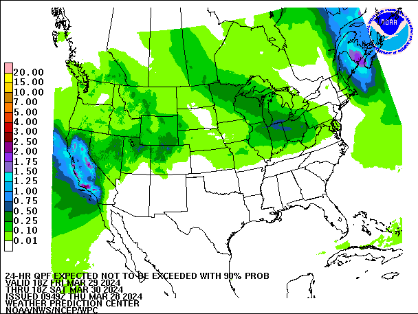 24-Hour 90th
                     Percentile QPF valid 18Z March 30, 2024