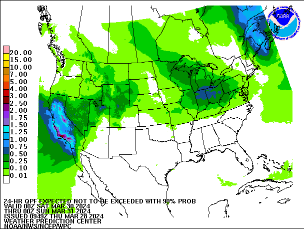 24-Hour 90th
                     Percentile QPF valid 00Z March 31, 2024