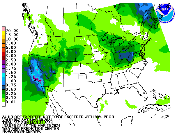 24-Hour 90th
                     Percentile QPF valid 06Z March 31, 2024