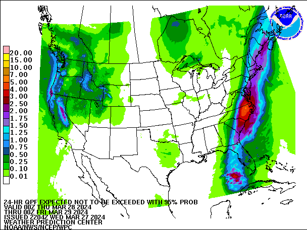 24-Hour 95th
                     Percentile QPF valid 00Z March 29, 2024