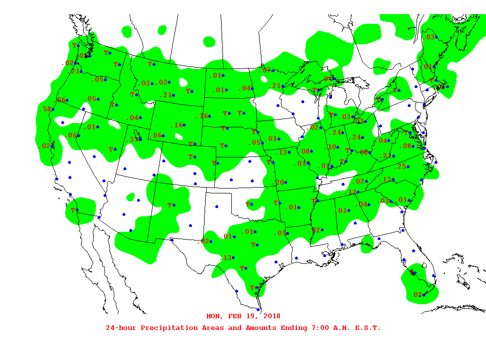 Daily 24-Hour Precipitation Total Map