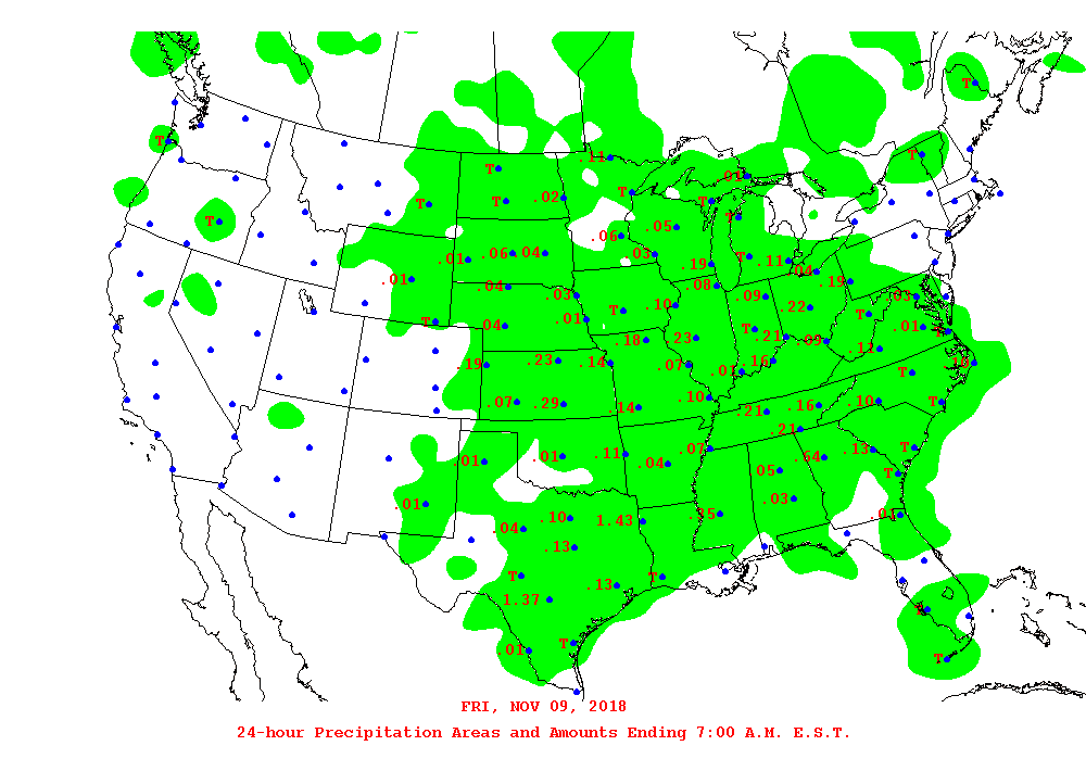daily precipitation totals by zip code
