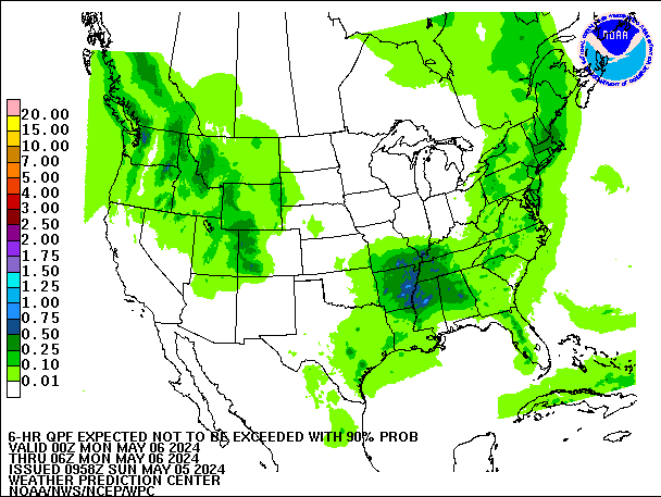 6-Hour 90th
                     Percentile QPF valid 06Z May 6, 2024