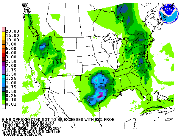 6-Hour 95th
                     Percentile QPF valid 18Z May 5, 2024