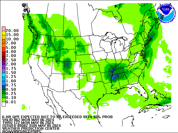 6-Hour 95th
                     Percentile QPF valid 12Z May 6, 2024