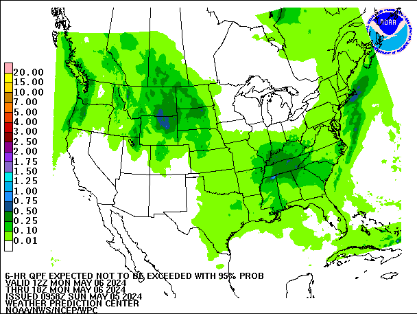 6-Hour 95th
                     Percentile QPF valid 18Z May 6, 2024