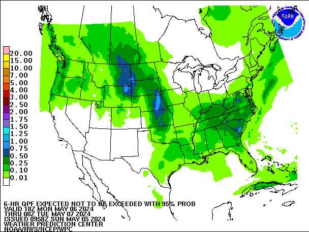 6-Hour 95th
                     Percentile QPF valid 00Z May 7, 2024
