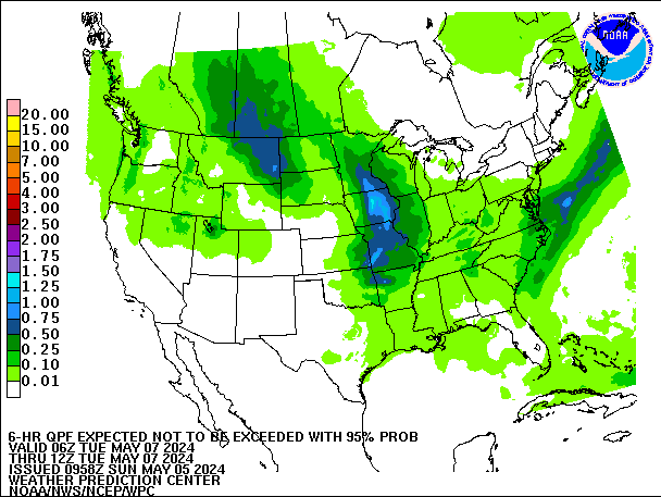 6-Hour 95th
                     Percentile QPF valid 12Z May 7, 2024